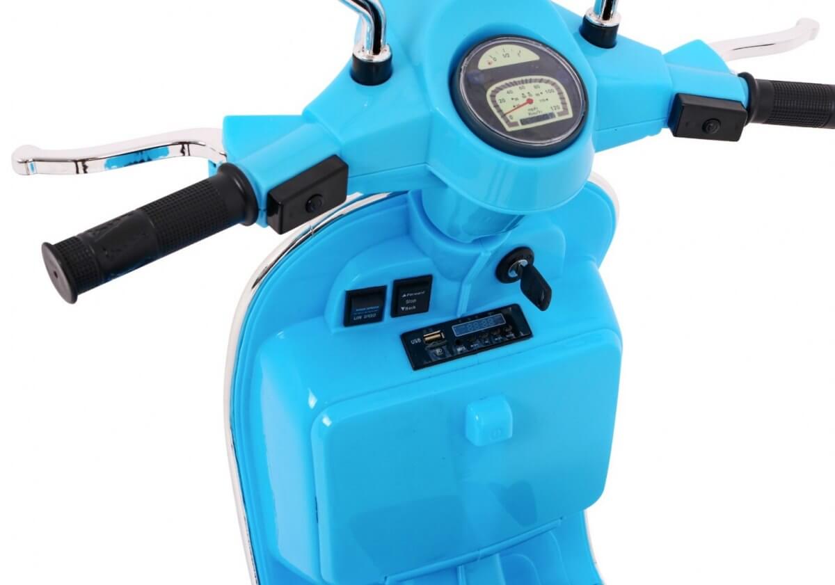 Motocicleta electrica pentru copii Scuter Vespa 12V 50W (PX150) Albastru - imagine 3