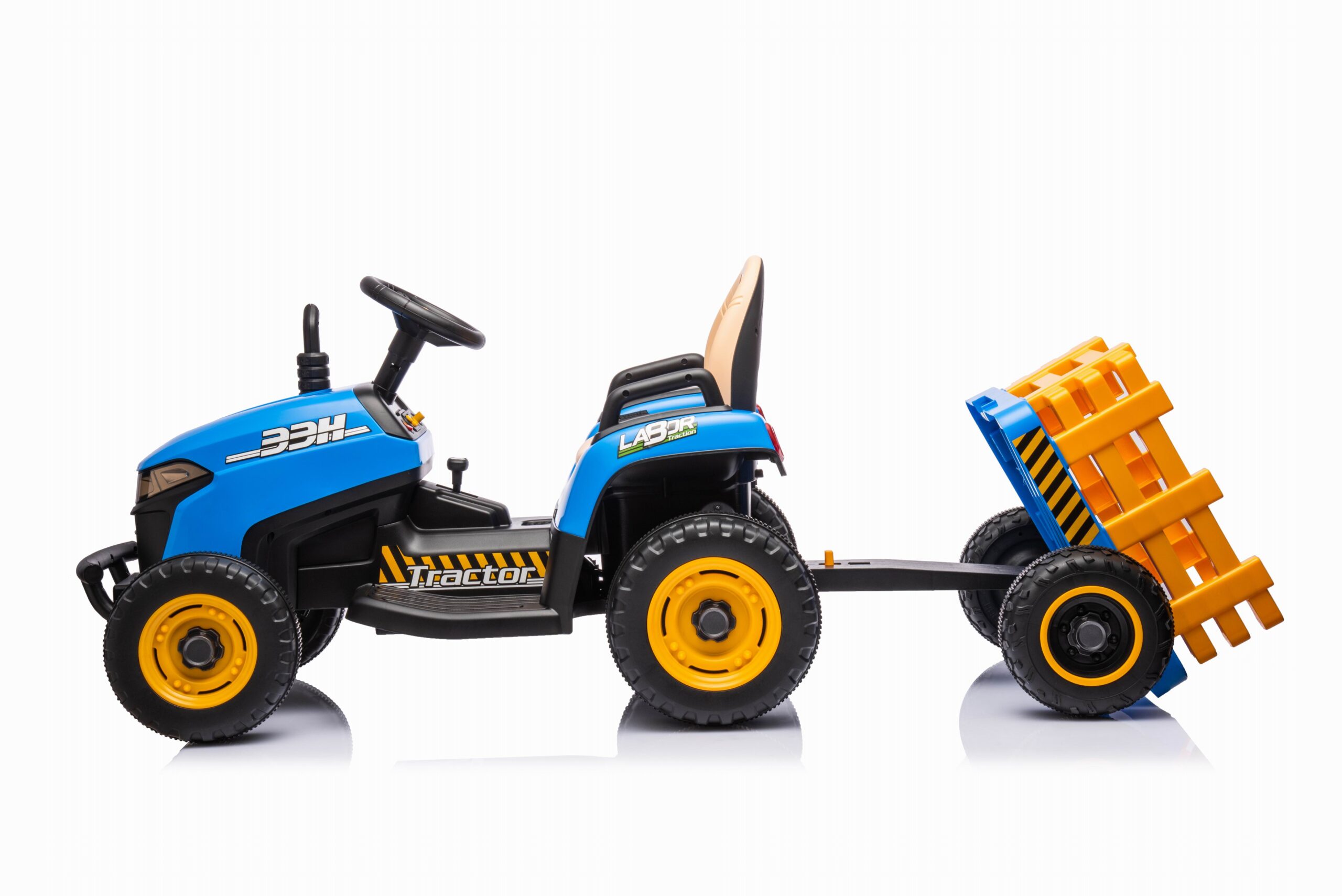 Tractor electric pentru copii cu remorca Labor Lux 12V 60W (BBH-030) Albastru - imagine 3