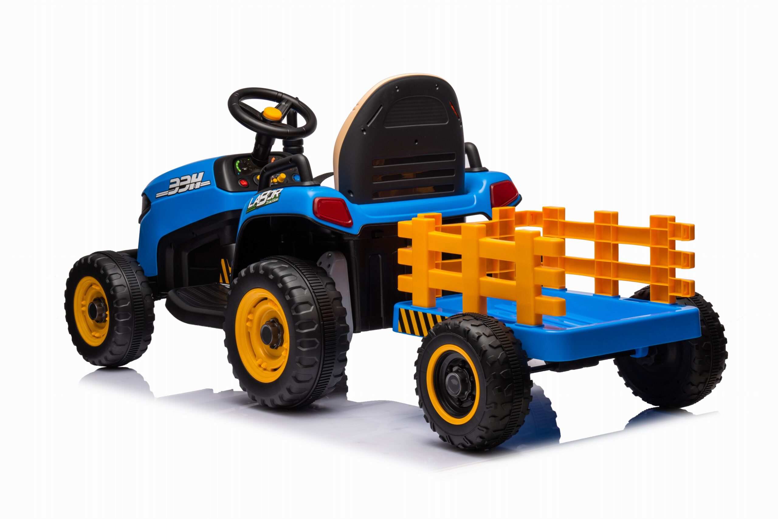 Tractor electric pentru copii cu remorca Labor Lux 12V 60W (BBH-030) Albastru - imagine 10