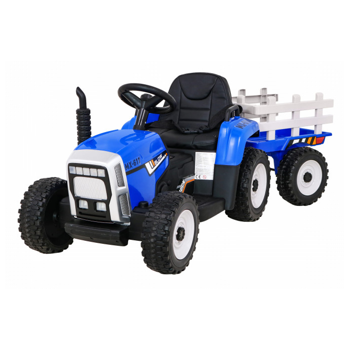 Tractor electric cu remorca pentru copii BLOW TRUCK LUX roti EVA (MX-611-LUX) Albastru