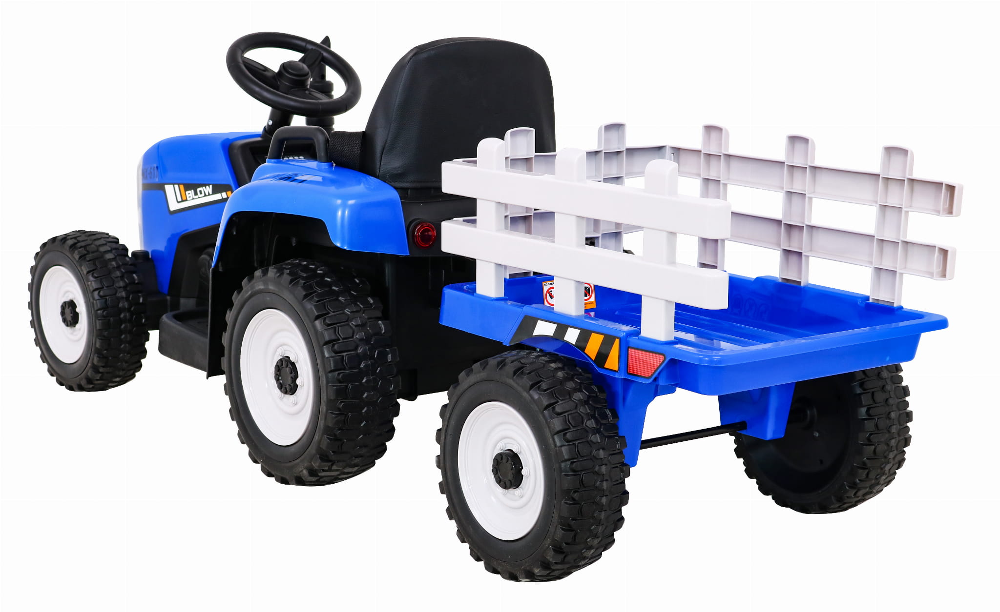 Tractor electric cu remorca pentru copii BLOW TRUCK LUX roti EVA (MX-611-LUX) Albastru - imagine 5