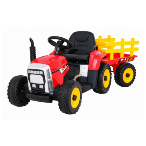 Tractor electric cu remorca pentru copii BLOW TRUCK LUX roti EVA (MX-611-LUX) Rosu