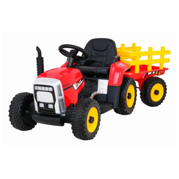 Tractor electric cu remorca pentru copii BLOW TRUCK LUX roti EVA (MX-611-LUX) Rosu