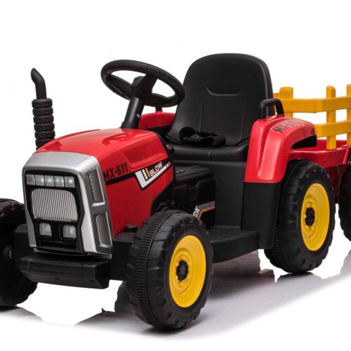 Tractor electric pentru copii cu remorca Workers Truck (MX-611) Rosu