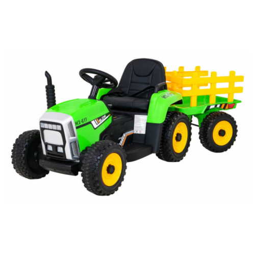 Tractor electric cu remorca pentru copii BLOW TRUCK LUX roti EVA (MX-611-LUX) Verde