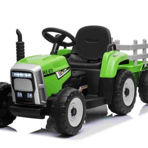 Tractor electric pentru copii cu remorca Workers Truck (MX-611) Verde