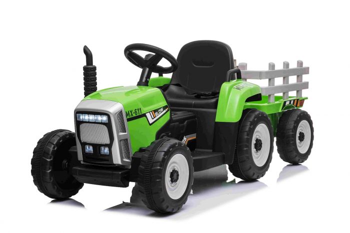 Tractor electric pentru copii cu remorca Workers Truck (MX-611) Verde