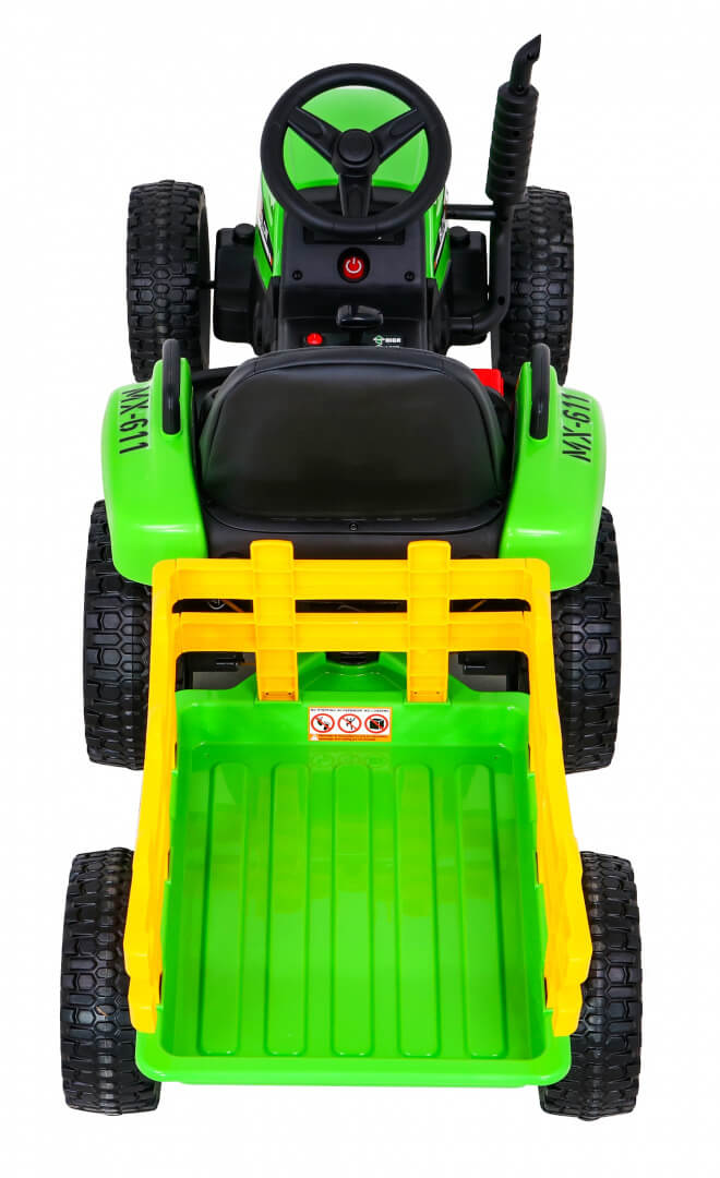 Tractor electric cu remorca pentru copii BLOW TRUCK LUX roti EVA (MX-611-LUX) Verde - imagine 5
