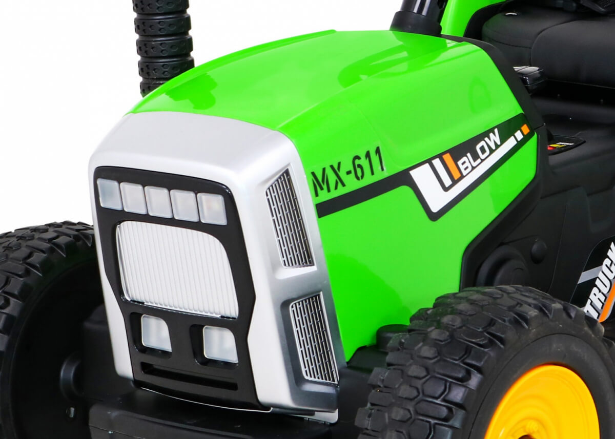 Tractor electric cu remorca pentru copii BLOW TRUCK LUX roti EVA (MX-611-LUX) Verde - imagine 6