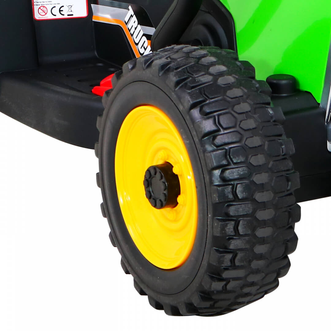 Tractor electric cu remorca pentru copii BLOW TRUCK LUX roti EVA (MX-611-LUX) Verde - imagine 7