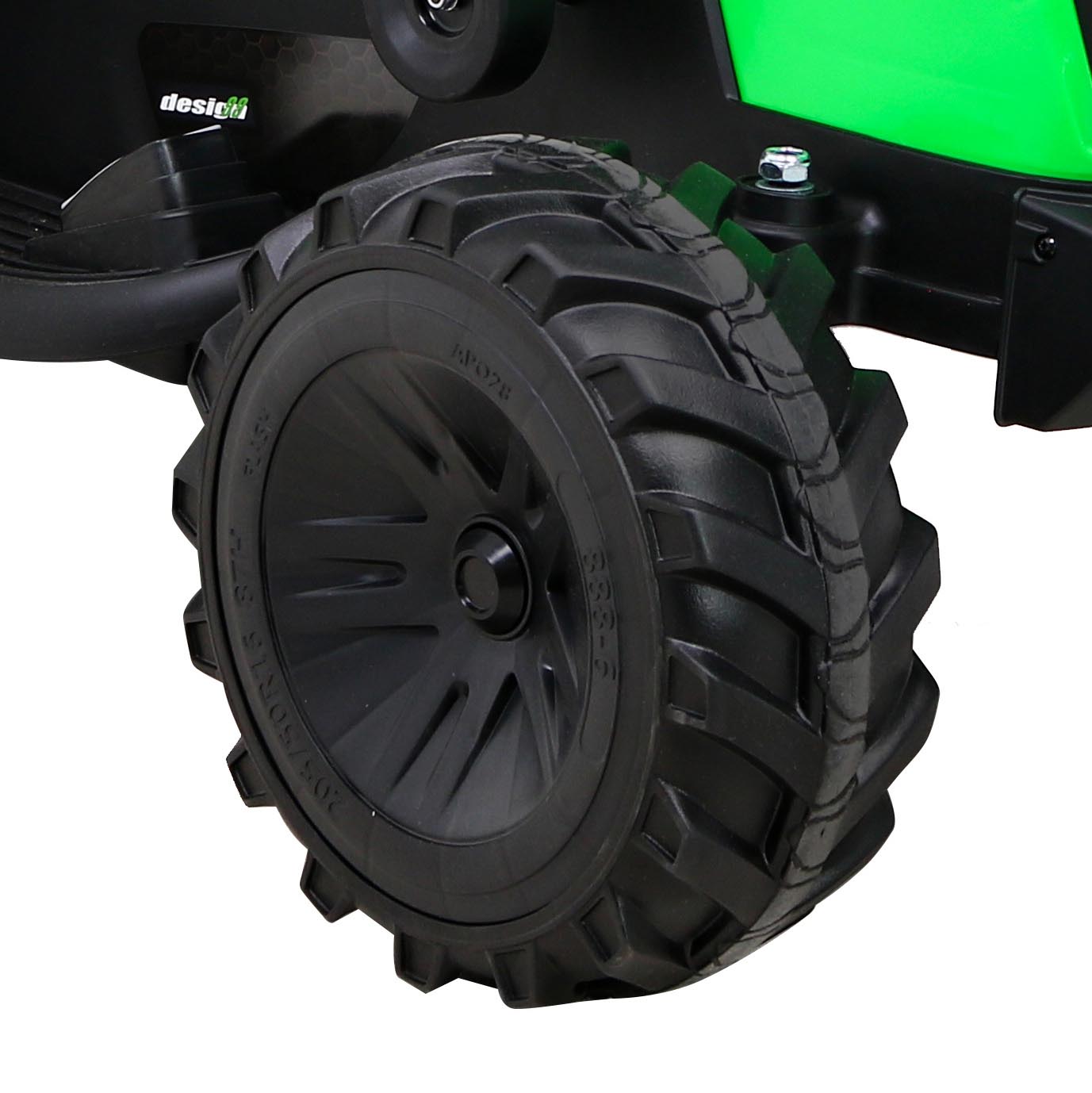 Tractor excavator electric pentru copii 2-8 ani cu remorca XXL Lux 720-T 12V 100W (2068) Verde - imagine 7
