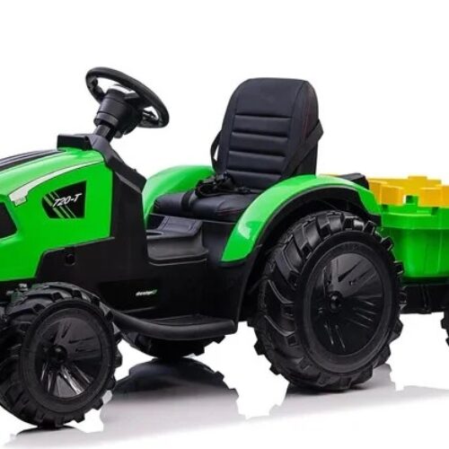 Tractor electric pentru copii cu remorca XXL LUX 720-T, 12V 90W (2068) Verde