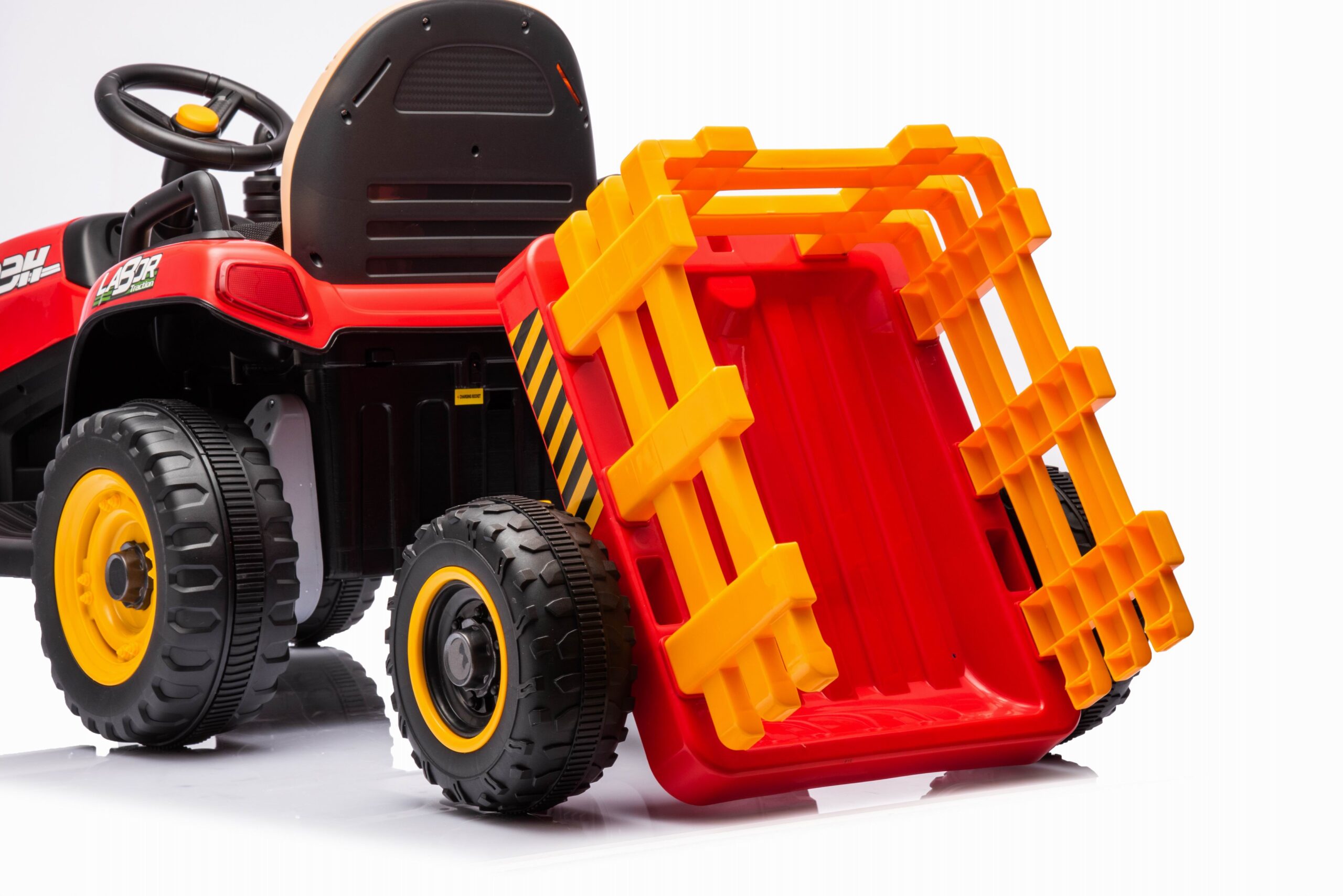 Tractor electric pentru copii 2-6 ani cu remorca Labor Lux 12V 60W (BBH-030) Rosu - imagine 7