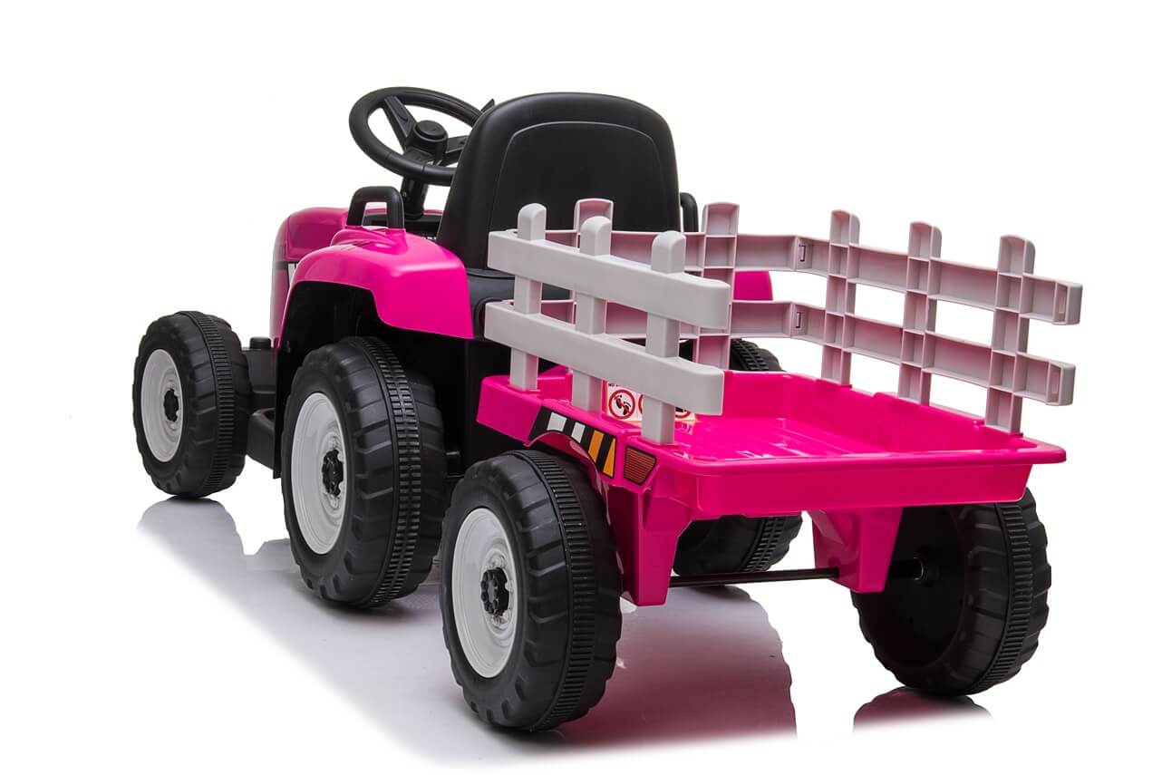 Tractor electric pentru copii cu remorca BLOW TRUCK, roti EVA (MX-611) Roz - imagine 5
