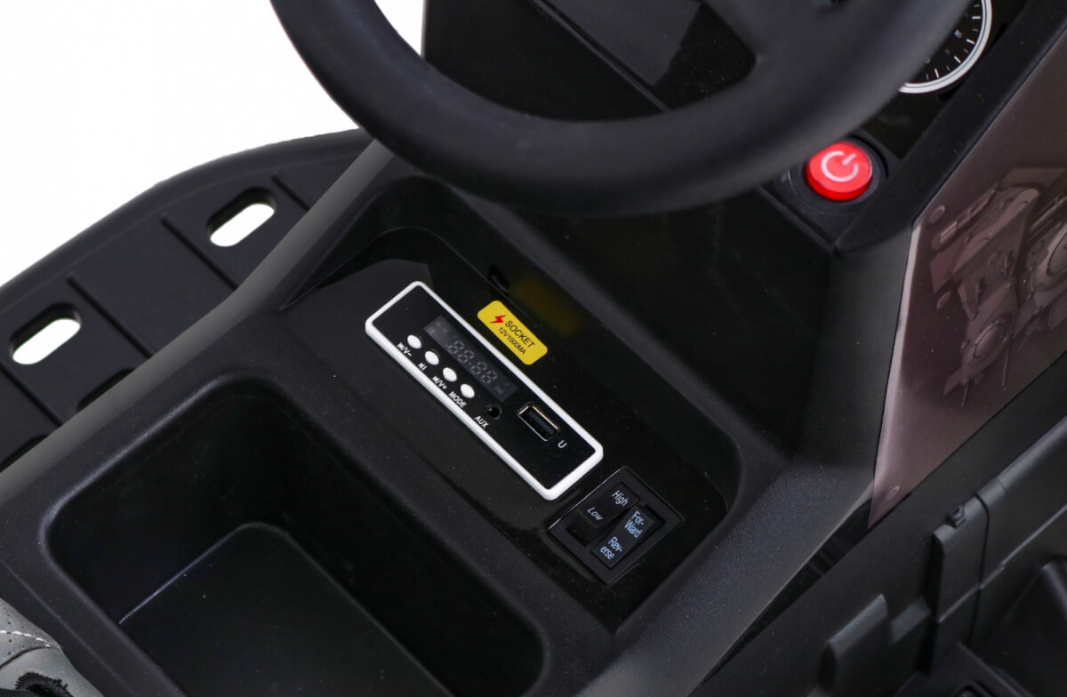 Tractor electric pentru copii cu remorca Titanium, roti EVA (0925) Negru - imagine 4