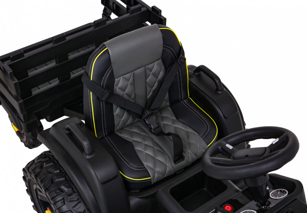 Tractor electric pentru copii cu remorca Titanium, roti EVA (0925) Negru - imagine 7
