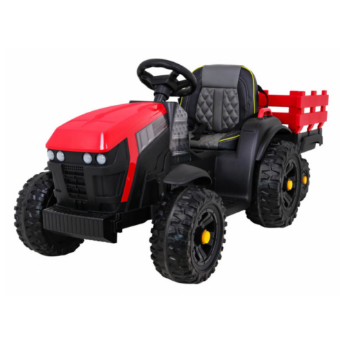 Tractor electric pentru copii cu remorca Titanium, roti EVA (0925) Rosu