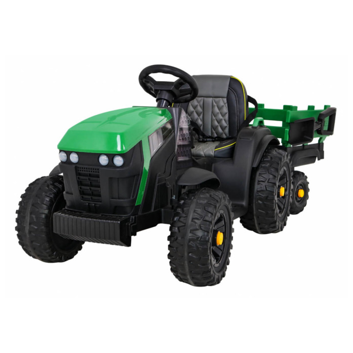 Tractor electric pentru copii cu remorca Titanium, roti EVA (0925) Verde