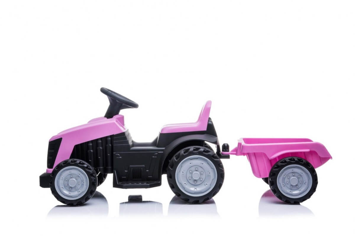 Tractor electric pentru copii cu remorca (1908), Roz - imagine 3