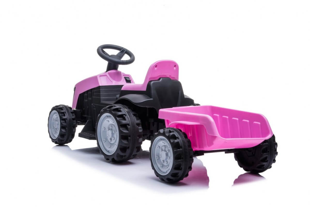 Tractor electric pentru copii cu remorca (1908), Roz - imagine 4