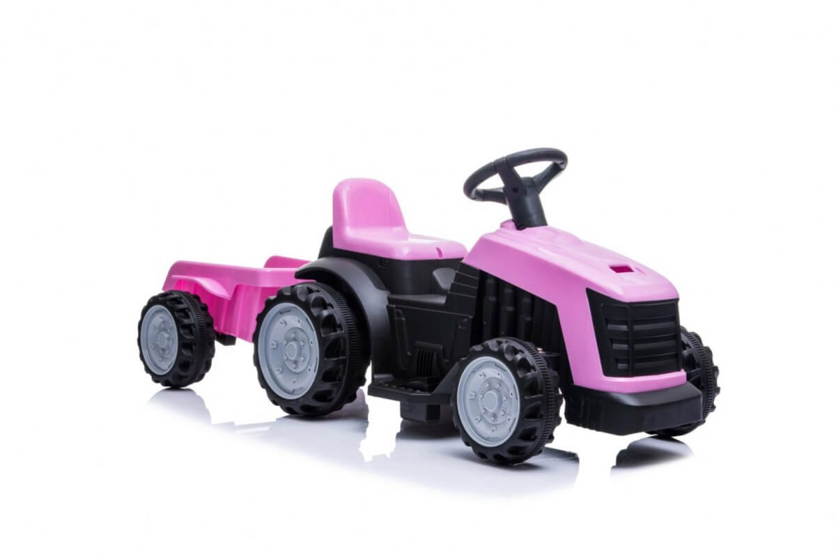 Tractor electric pentru copii cu remorca (1908), Roz - imagine 6