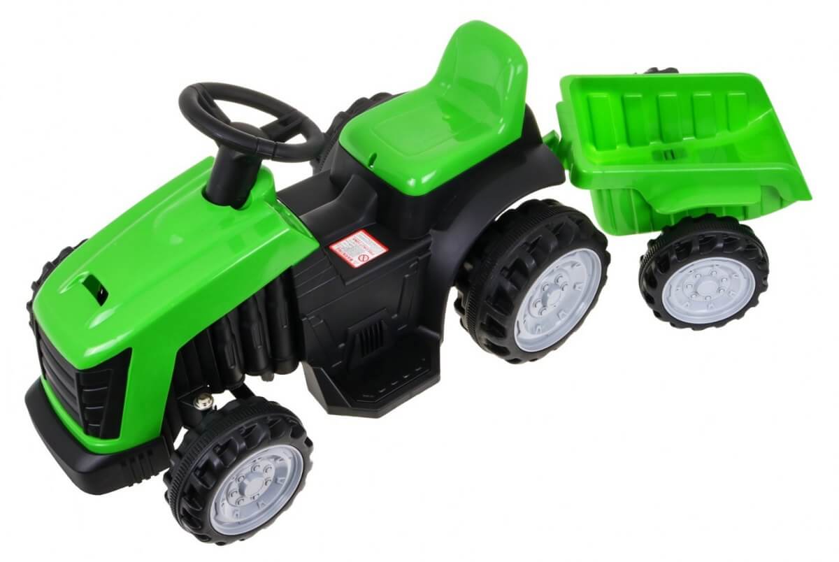 Tractor electric pentru copii cu remorca (1908), Verde - imagine 2