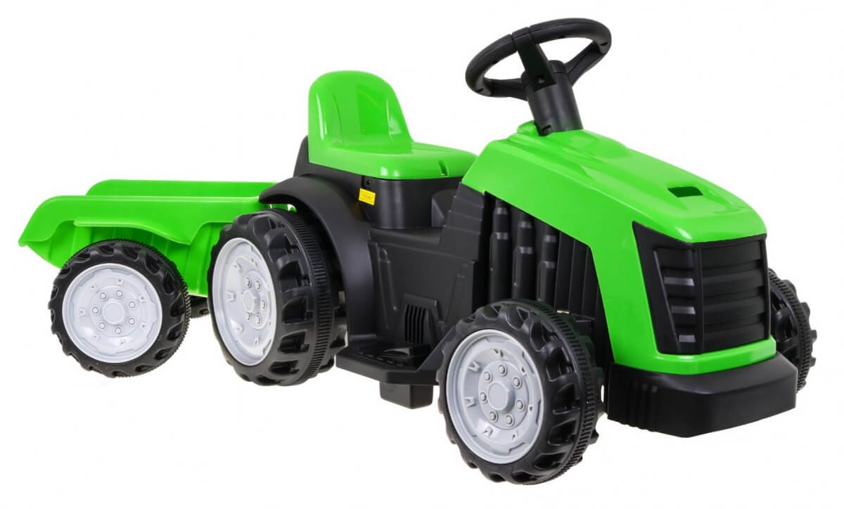 Tractor electric pentru copii cu remorca (1908), Verde - imagine 6