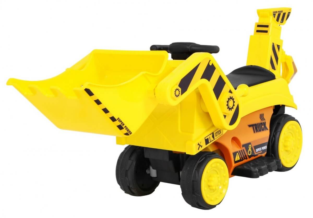 Tractor electric pentru copii cu cupa (309), Galben