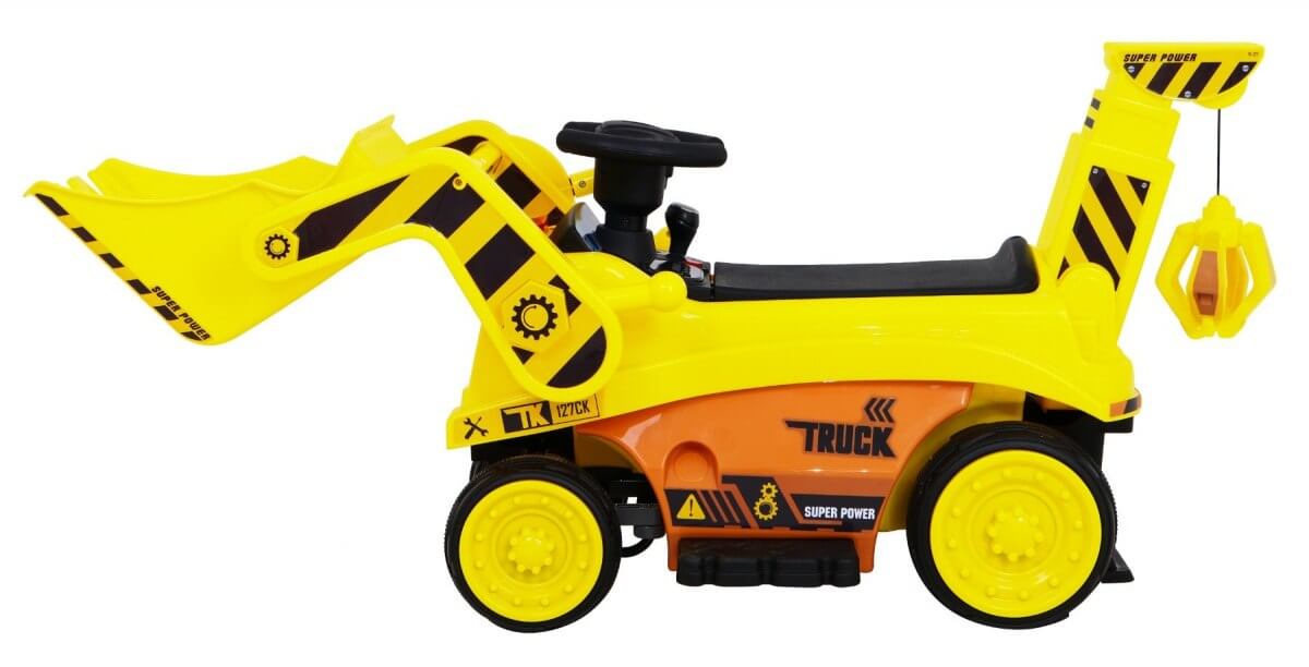 Tractor electric pentru copii cu cupa (309), Galben - imagine 4
