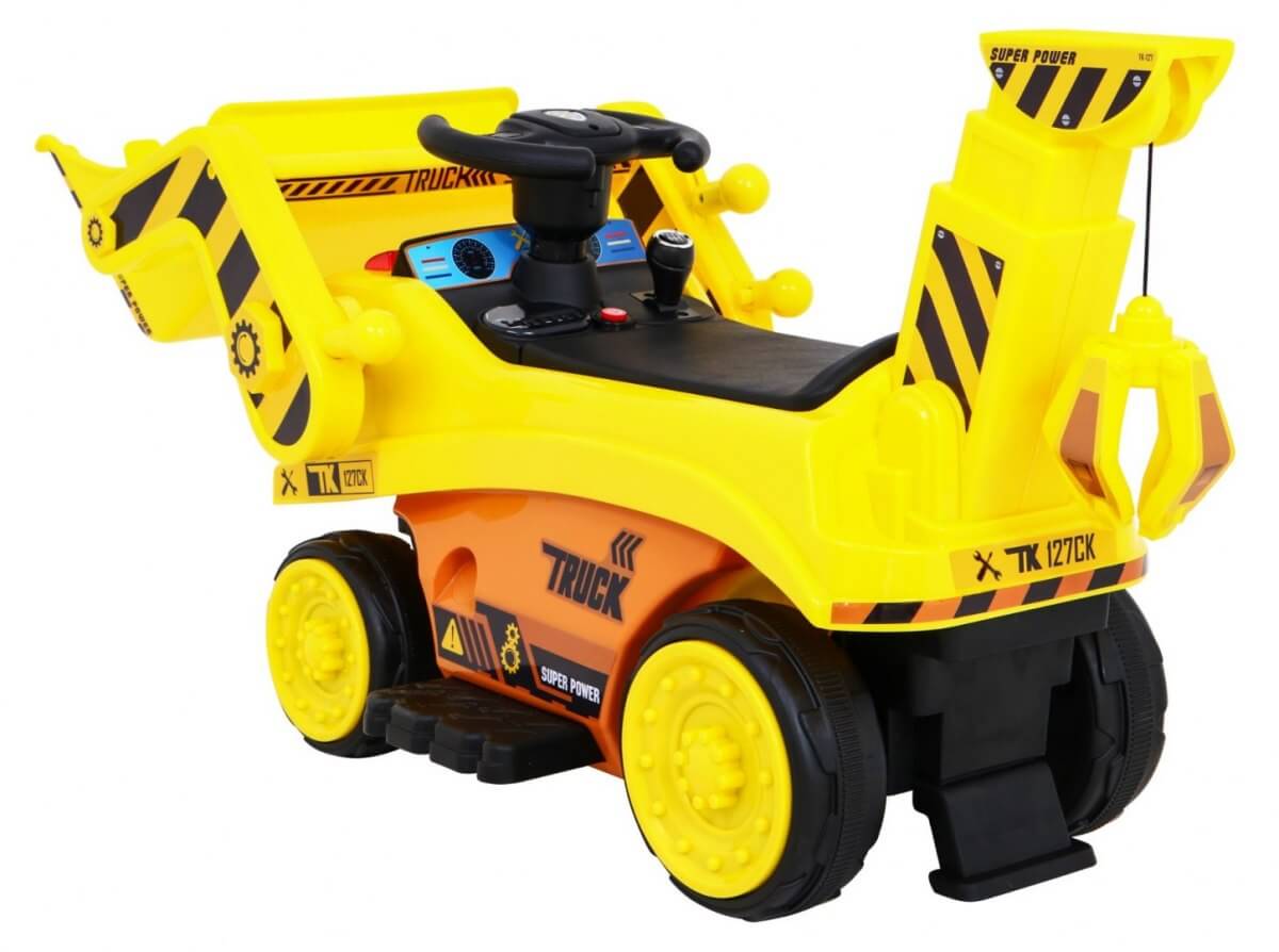 Tractor electric pentru copii cu cupa (309), Galben - imagine 5