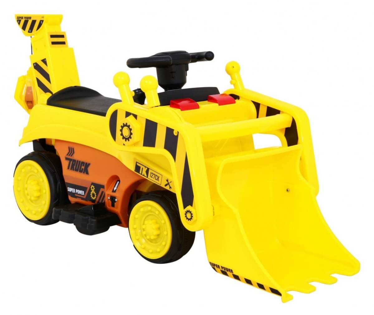 Tractor electric pentru copii cu cupa (309), Galben - imagine 7
