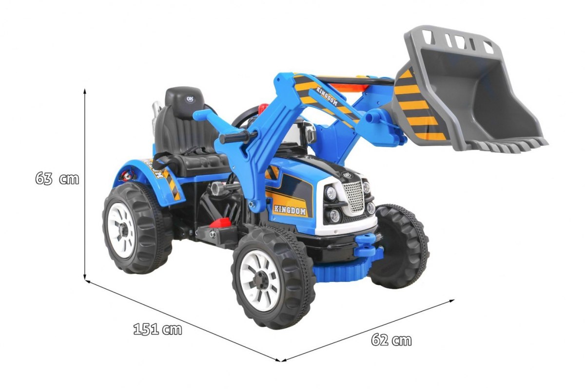 Tractor electric pentru copii cu cupa (328) Albastru - imagine 3