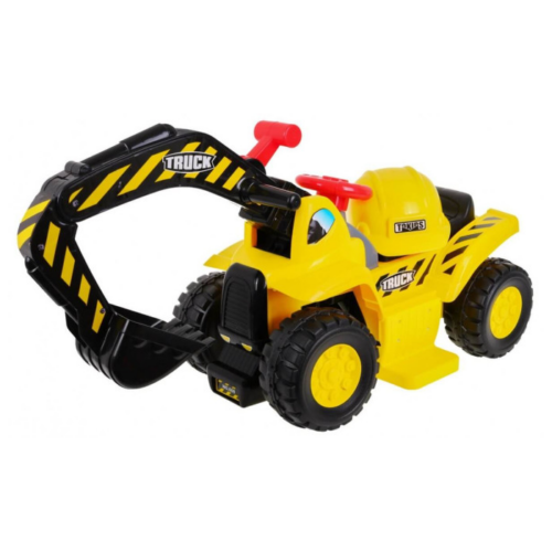 Excavator electric pentru copii cu casca (608), Galben