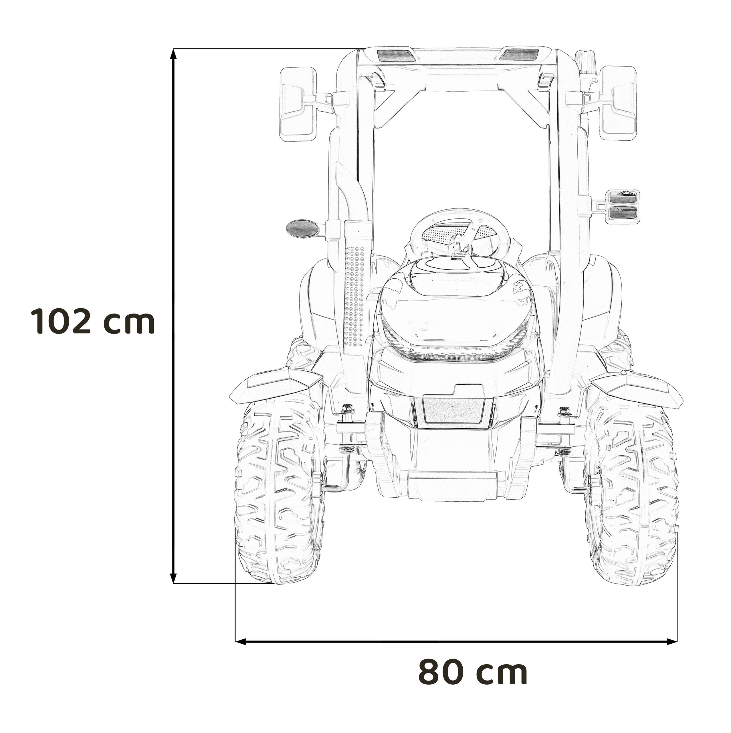 Tractor electric pentru copii cu remorca BLAST Z 24V 400W, echipare Lux: roti EVA, scaun piele, telecomanda parentala, Verde - imagine 12