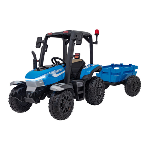 Tractor electric pentru copii cu remorca BLAST Z 24V 400W, echipare Lux: roti EVA, scaun piele, telecomanda parentala, Albastru