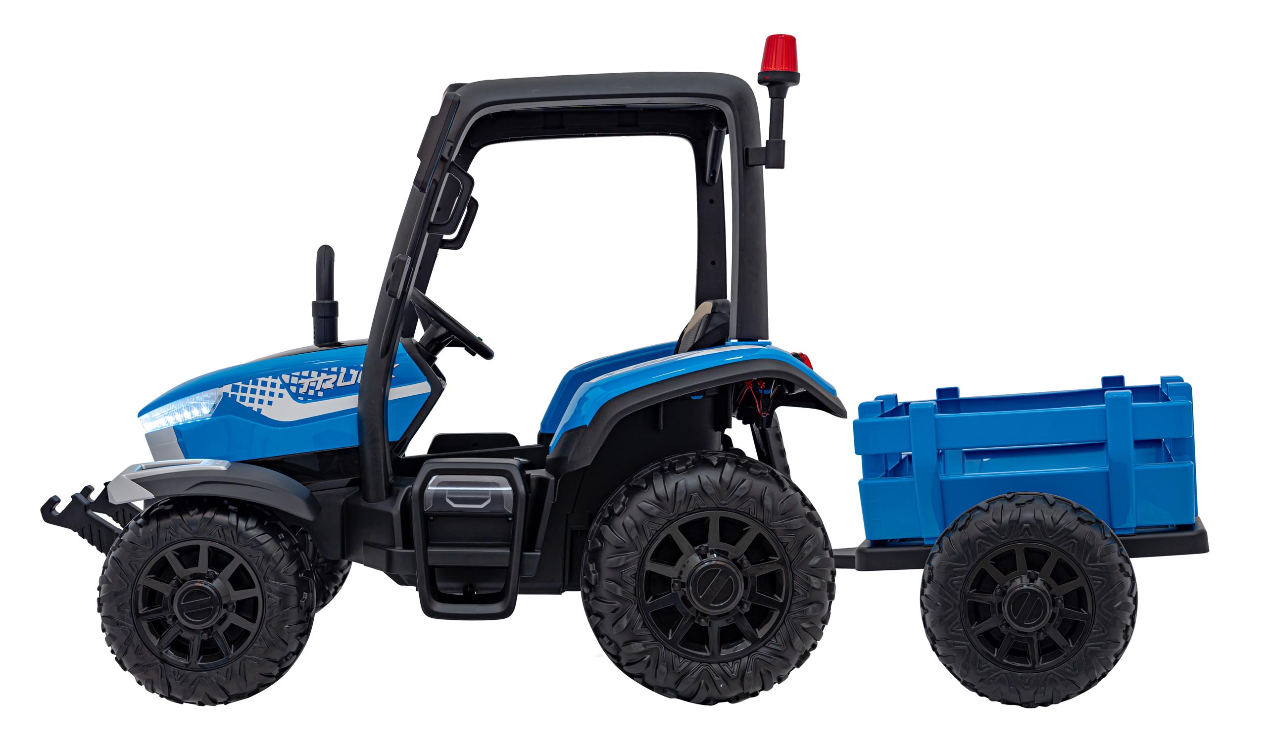 Tractor electric pentru copii cu remorca BLAST Z 24V 400W, echipare Lux: roti EVA, scaun piele, telecomanda parentala, Albastru - imagine 10