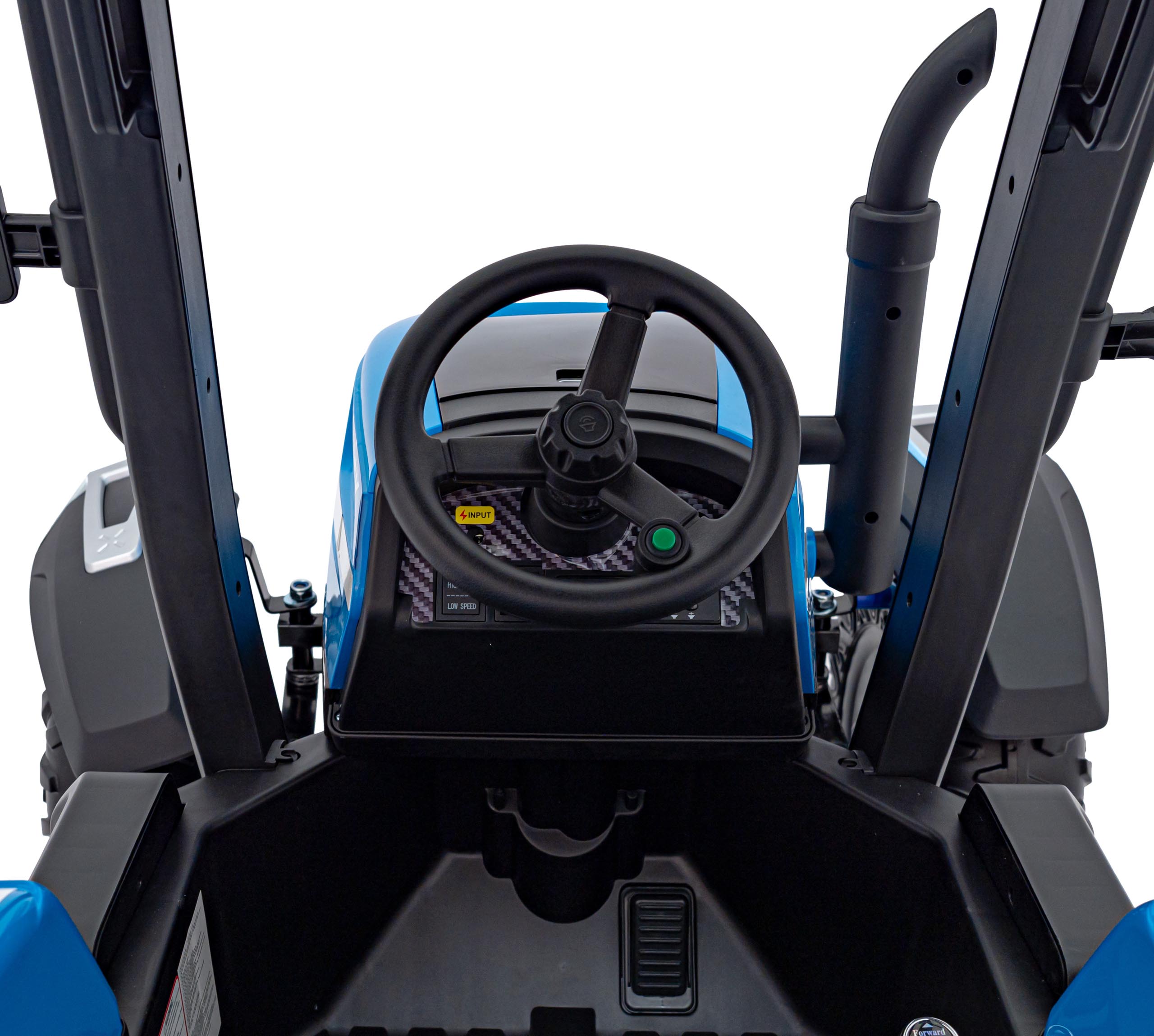 Tractor electric pentru copii cu remorca BLAST Z 24V 400W, echipare Lux: roti EVA, scaun piele, telecomanda parentala, Albastru - imagine 2