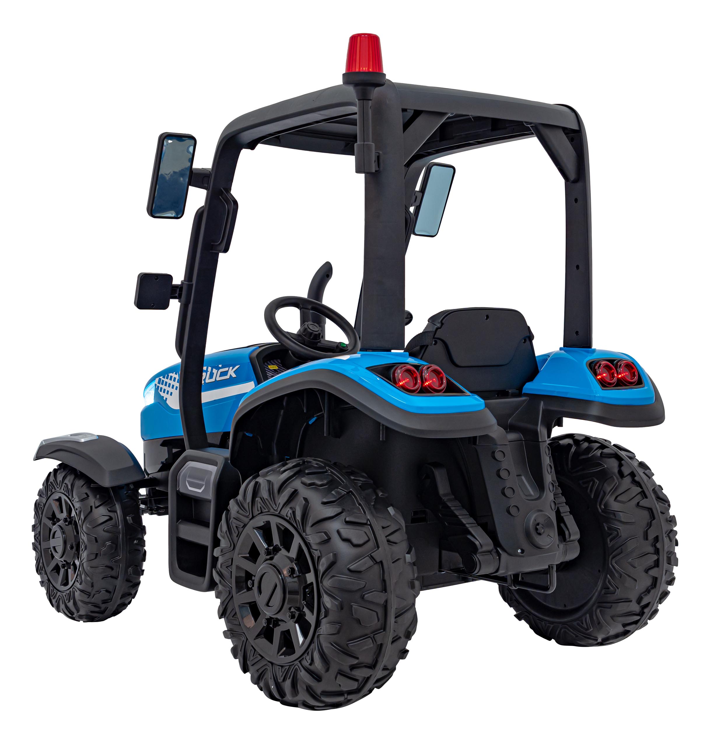 Tractor electric pentru copii cu remorca BLAST Z 24V 400W, echipare Lux: roti EVA, scaun piele, telecomanda parentala, Albastru - imagine 6
