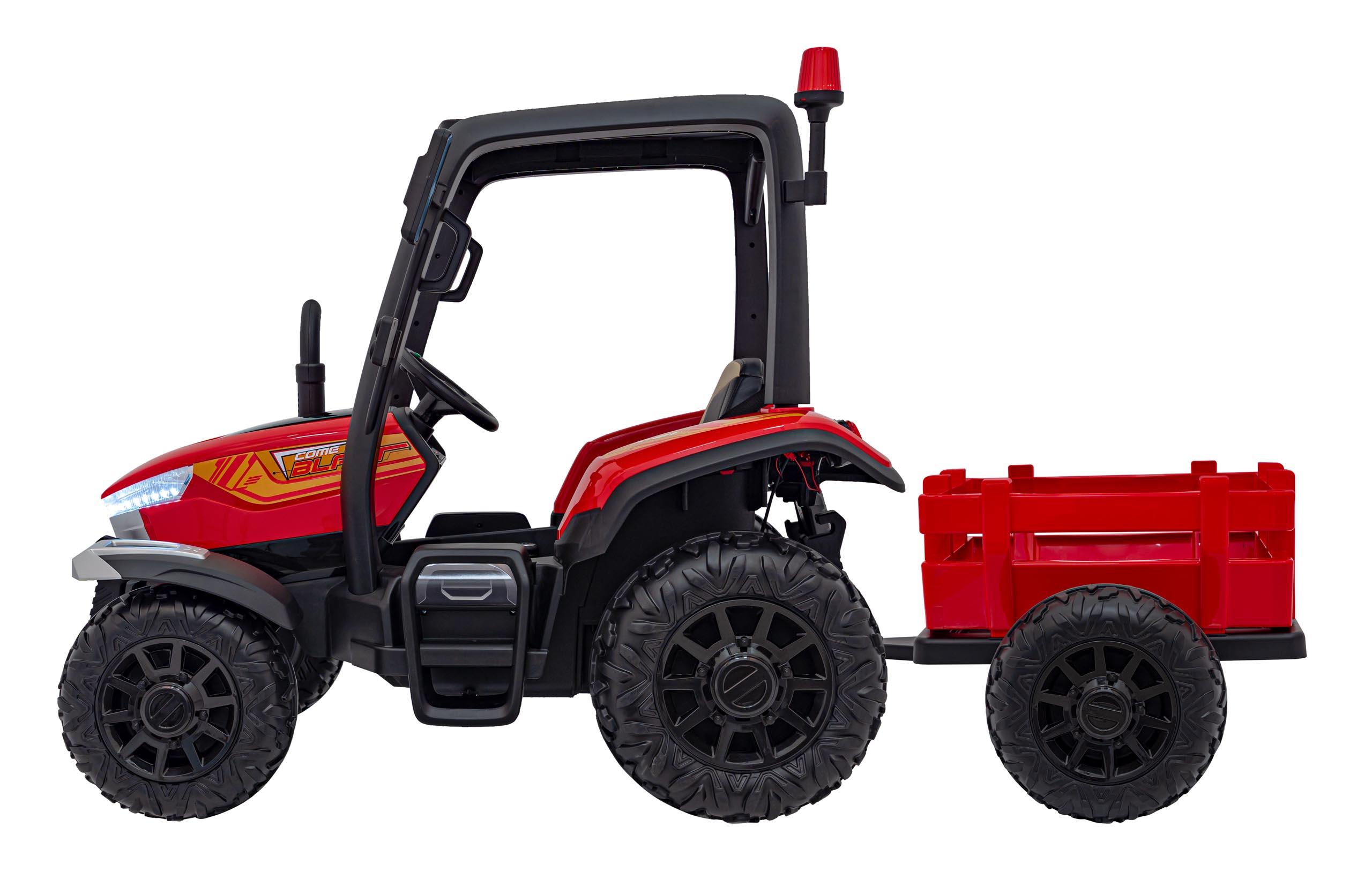 Tractor electric pentru copii cu remorca BLAST Z 24V 400W, echipare Lux: roti EVA, scaun piele, telecomanda parentala, Rosu - imagine 5