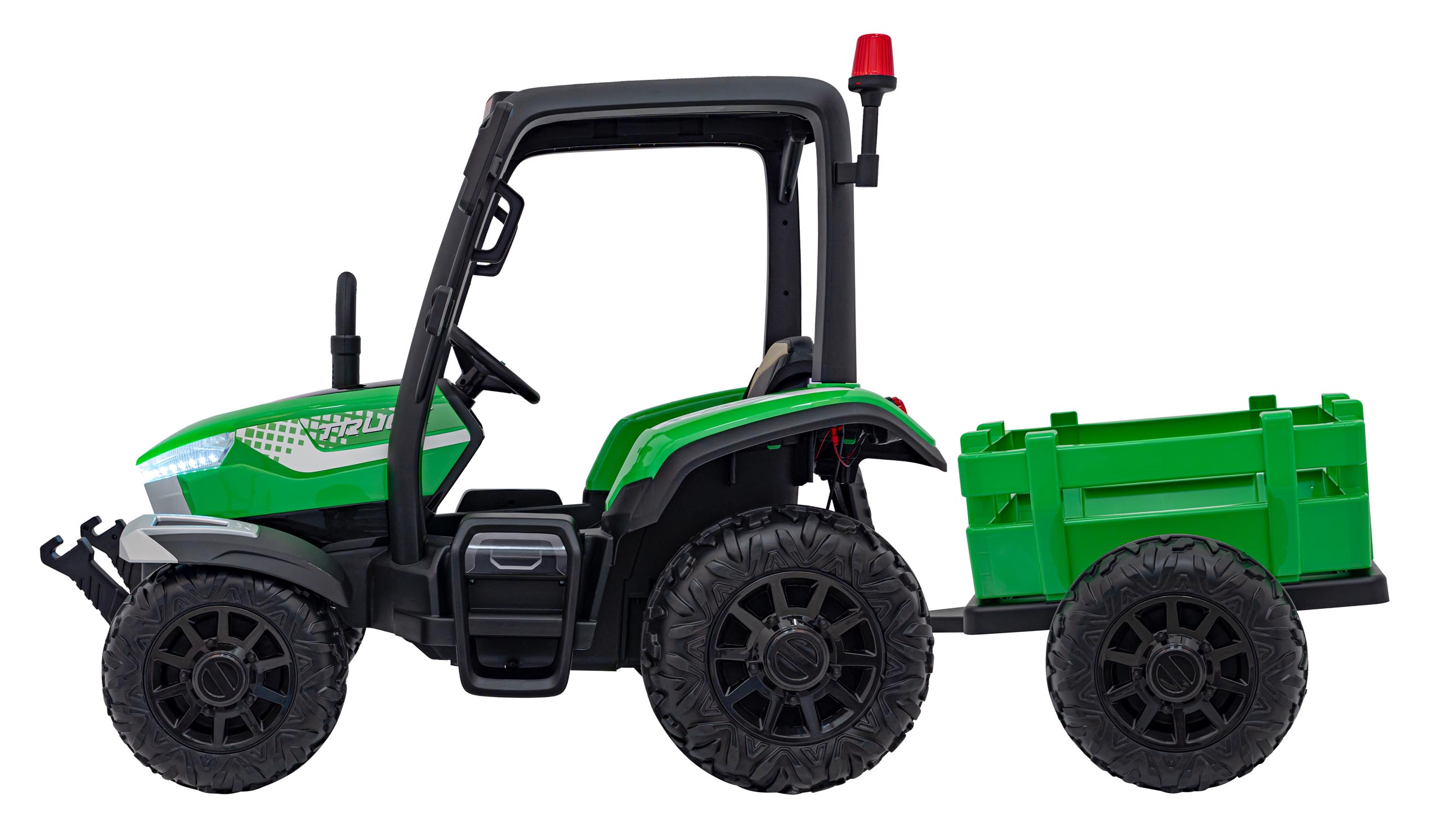 Tractor electric pentru copii cu remorca BLAST Z 24V 400W, echipare Lux: roti EVA, scaun piele, telecomanda parentala, Verde - imagine 2