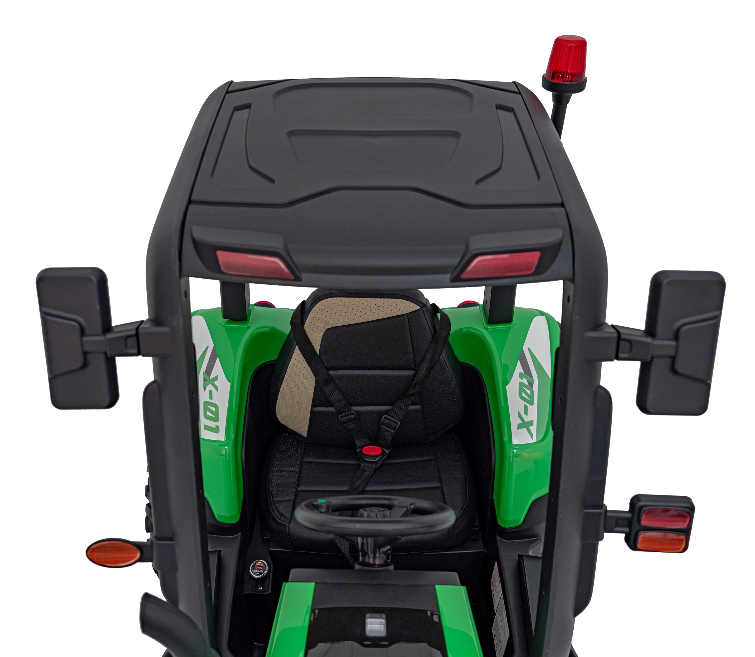 Tractor electric pentru copii cu remorca BLAST Z 24V 400W, echipare Lux: roti EVA, scaun piele, telecomanda parentala, Verde - imagine 8