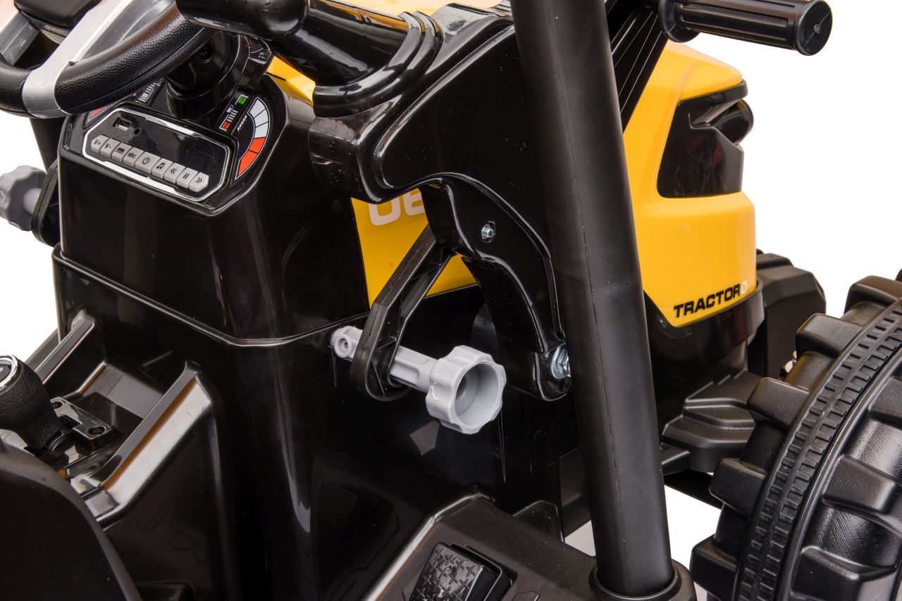 Tractor electric pentru copii cu remorca si cupa frontala MEGA 24V 400W, Galben - imagine 4