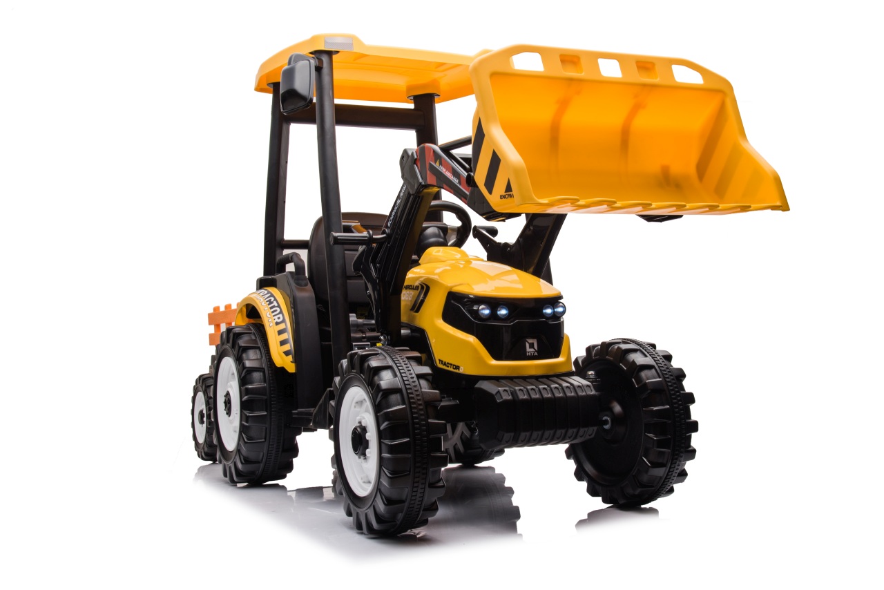 Tractor electric pentru copii cu remorca si cupa frontala MEGA 24V 400W, Galben - imagine 5