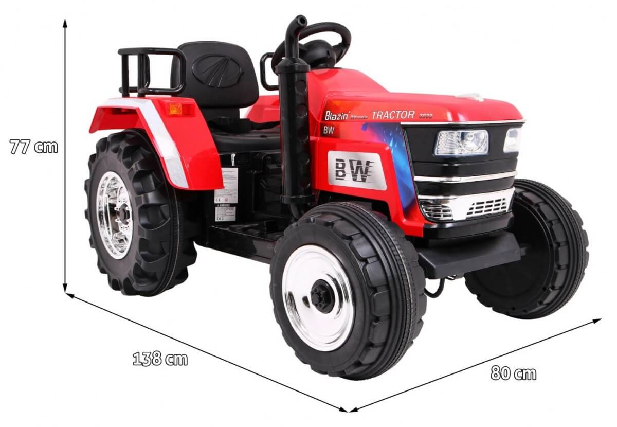 Tractor electric pentru copii cu roti mare BLAZIN (2788) Rosu - imagine 3
