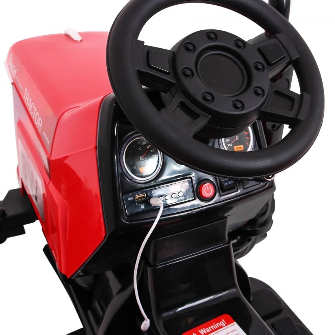 Tractor electric pentru copii cu roti mare BLAZIN (2788) Rosu - imagine 6