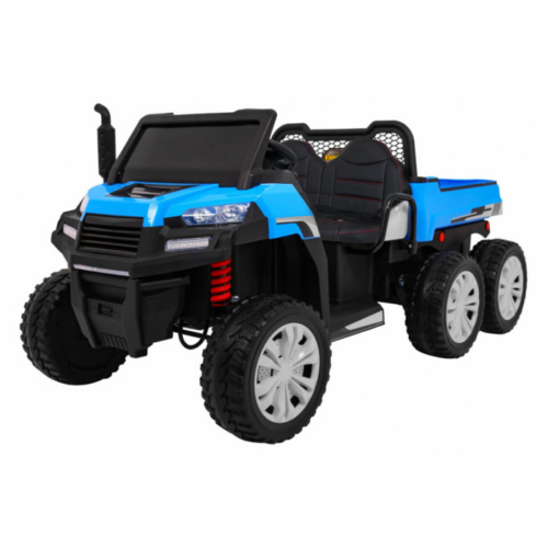 Masinuta electrica „Tractor tip ferma” 4×4 LUX cu remorca ( A730) Albastru