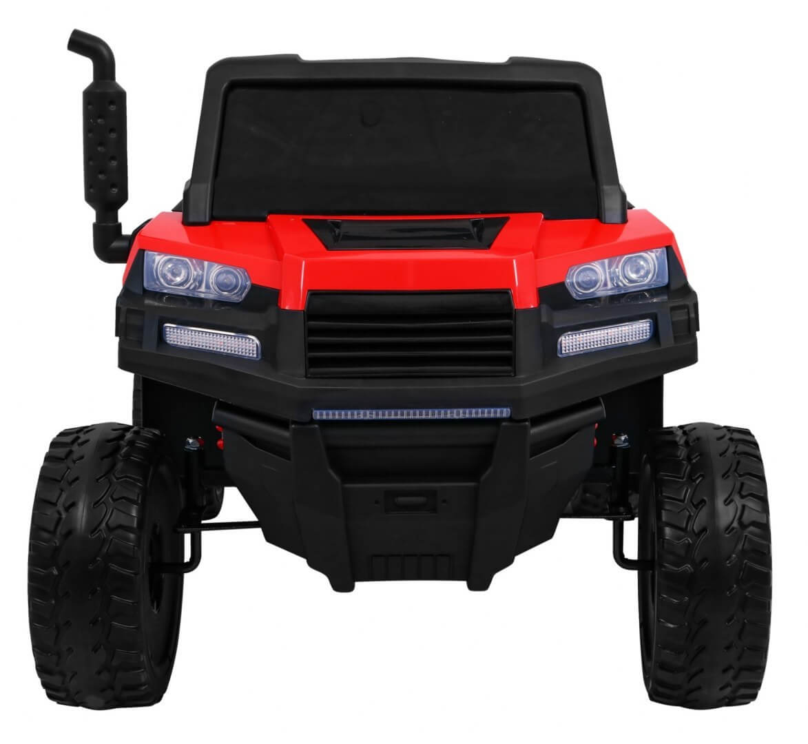 Masinuta electrica "Tractor tip ferma" 4x4 LUX cu remorca ( A730) Rosu - imagine 3