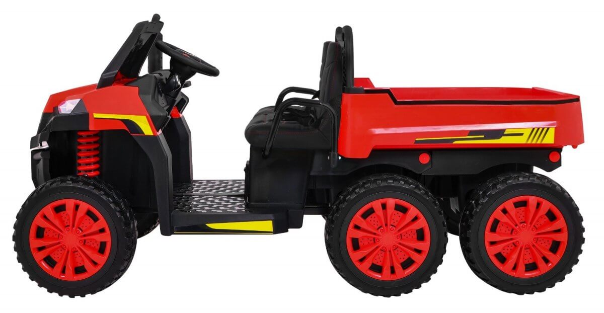 Masinuta electrica "Tractor tip ferma" 4x4 LUX cu remorca ( A730) Rosu - imagine 4