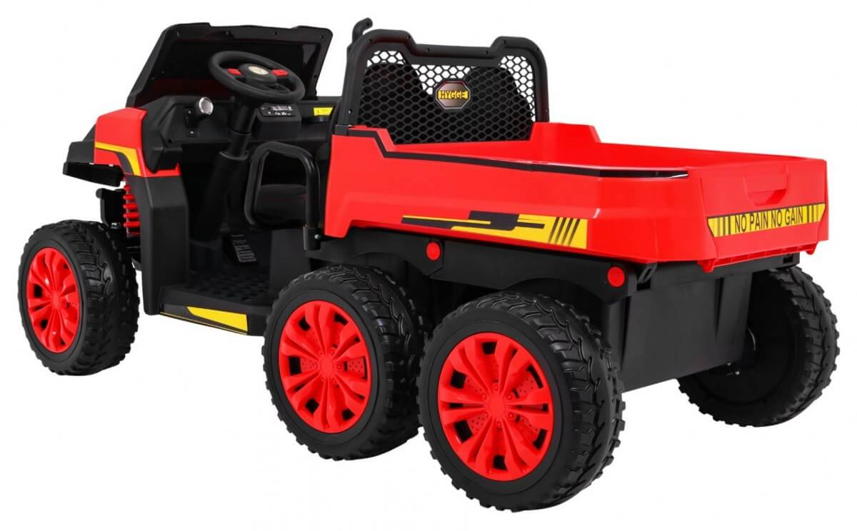 Masinuta electrica "Tractor tip ferma" 4x4 LUX cu remorca ( A730) Rosu - imagine 5