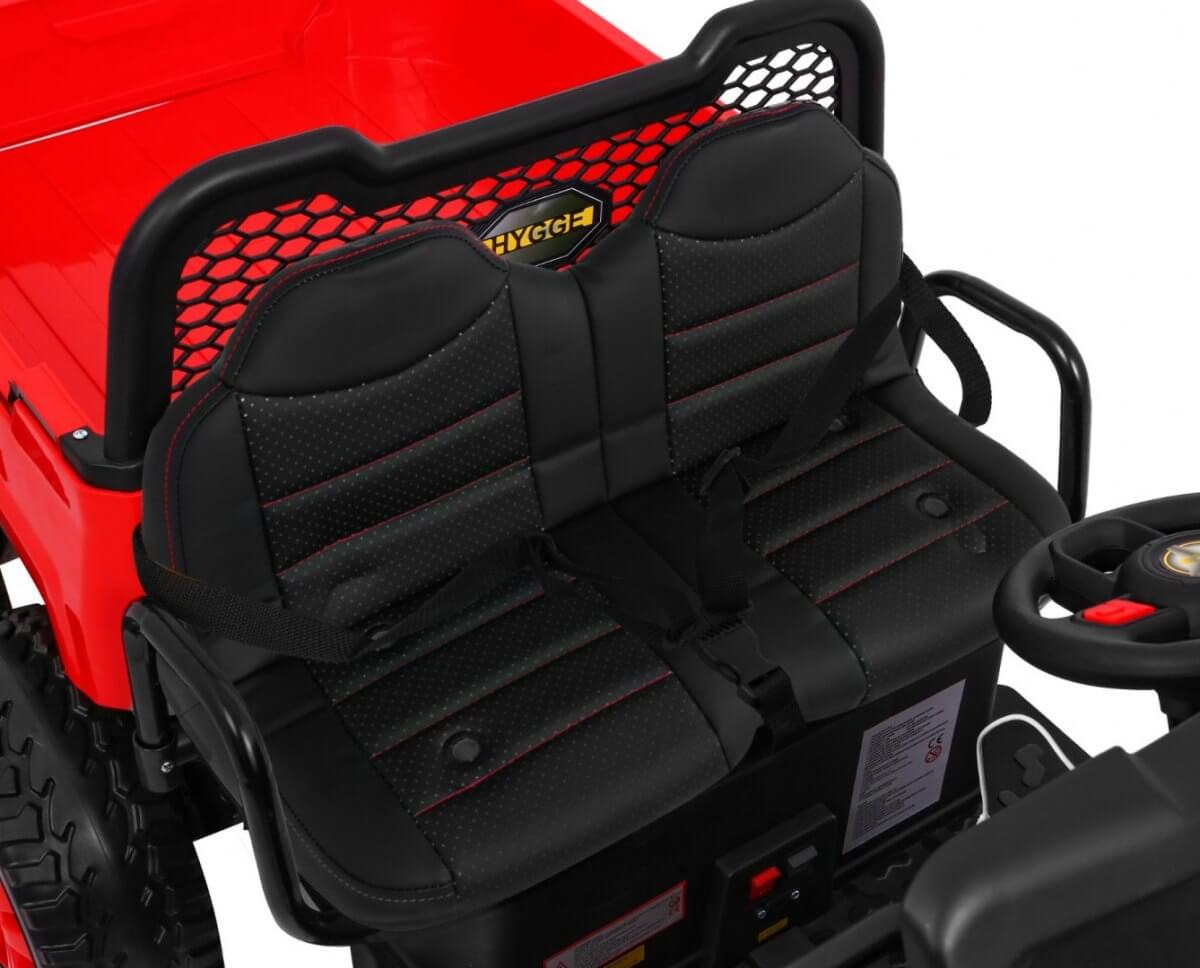 Masinuta electrica "Tractor tip ferma" 4x4 LUX cu remorca ( A730) Rosu - imagine 8